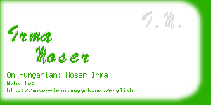 irma moser business card